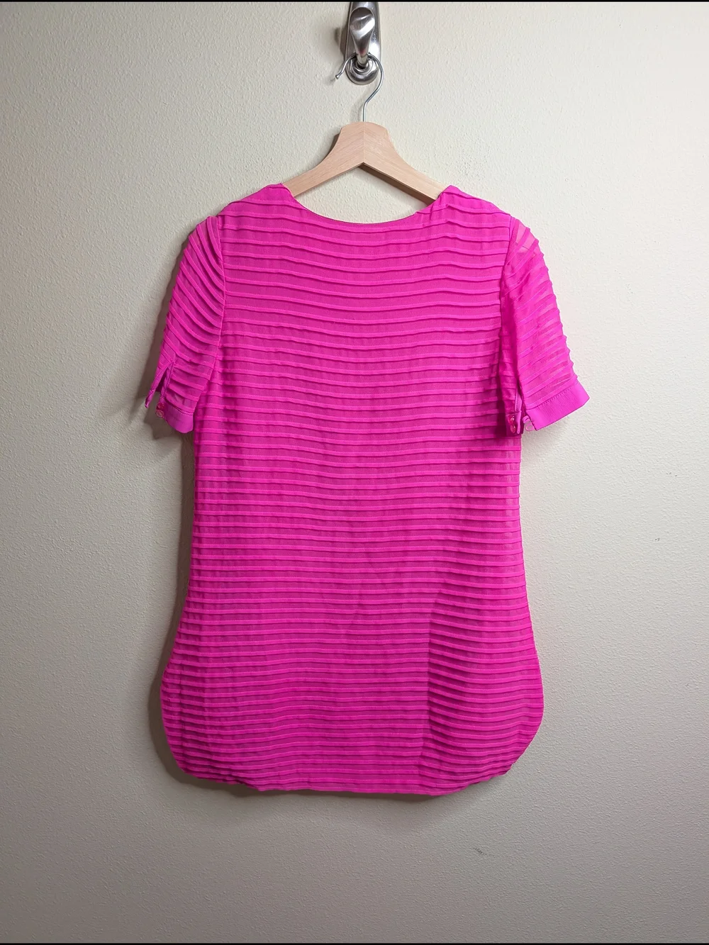 Prada 100% Silk Pleated Mini Dress Hot Pink Size 6‎